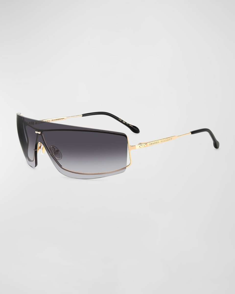 Metal & Acetate Shield Sunglasses